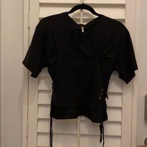 Free People corset style black top